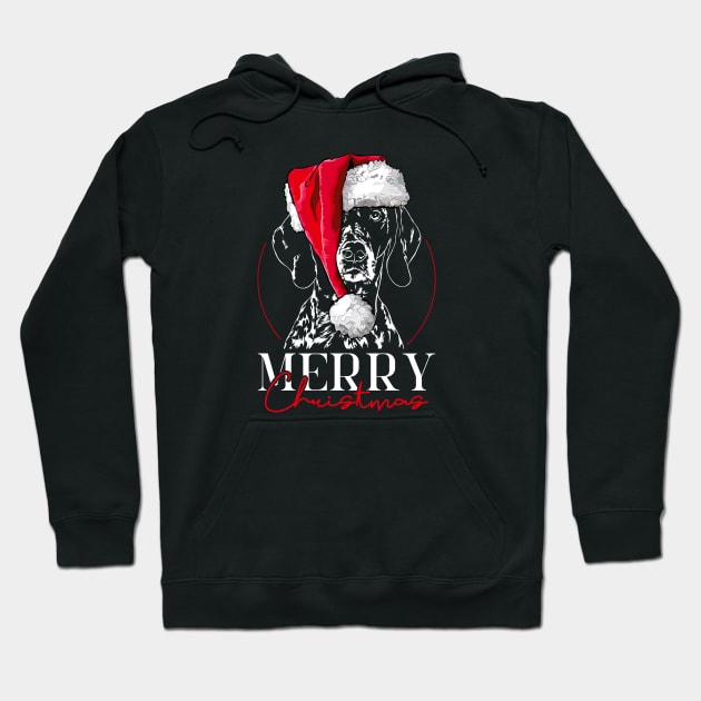 Santa German Shorthaired Pointer Merry Christmas dog Hoodie by wilsigns